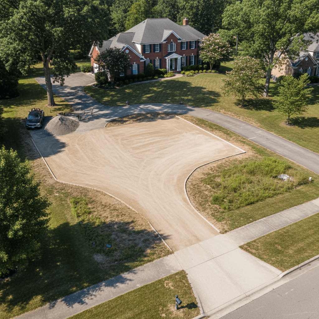 Completed driveway repair and grading