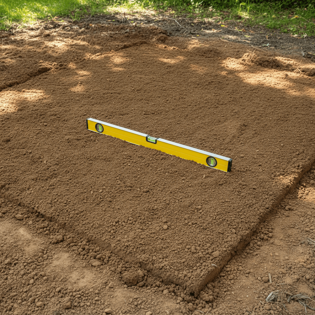 Prepared shed pad foundation
