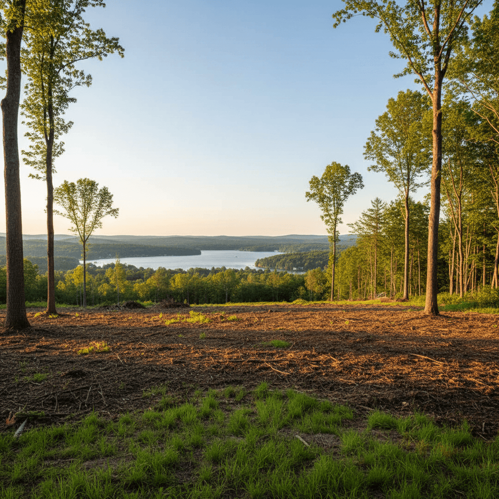 View clearing results on lakefront property